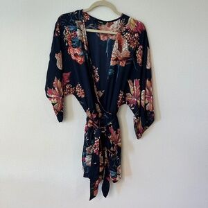 Aakaa Floral Kimono Romper